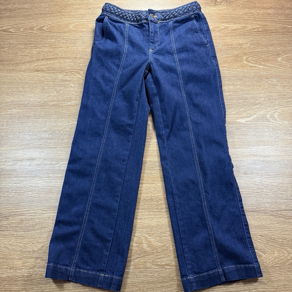 Talbots 4P Classic Jean Trousers Women's Petite Dark Wash Straight Leg Denim
